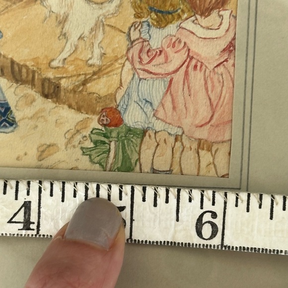 Antique Pencil Drawing w Water Colour - Picture 12 of 13